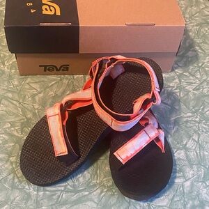 Teva Black Sandals with Tie Dye Straps